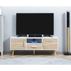 Тумба РТВ Homcom 839-139AK 120x37x45 cm (Oak/White) Thumb