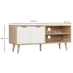 Тумба РТВ Homcom 839-140 110x48x39 cm (Natural Oak/White) Thumb