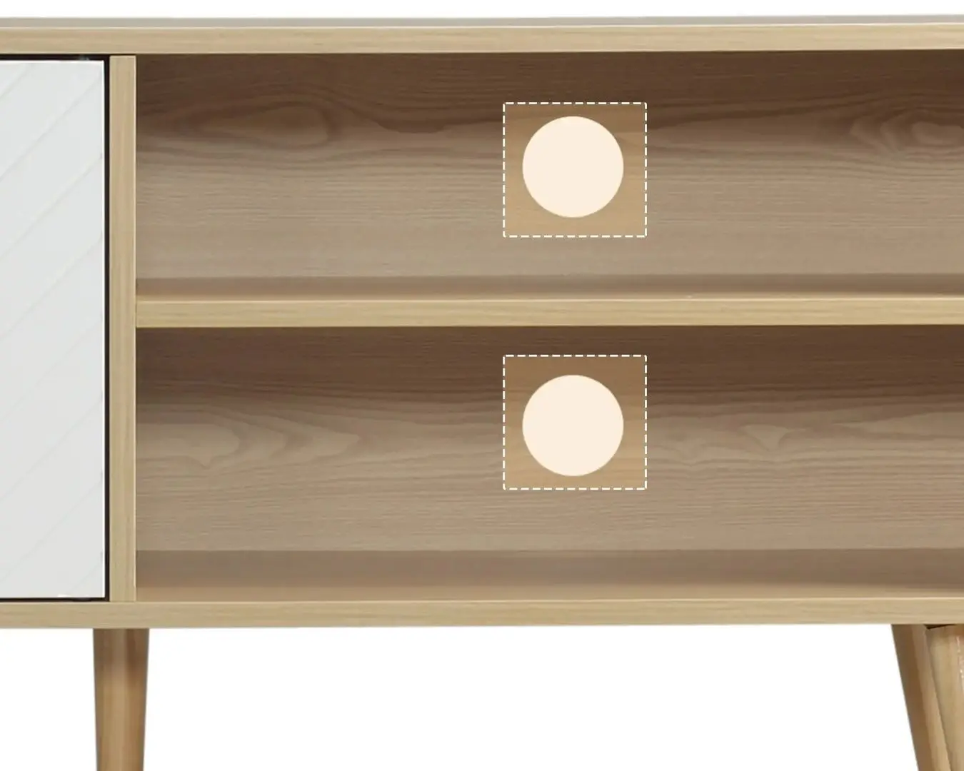 Тумба РТВ Homcom 839-140 110x48x39 cm (Natural Oak/White) - 3