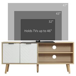 Тумба РТВ Homcom 839-140 110x48x39 cm (Natural Oak/White) Thumb