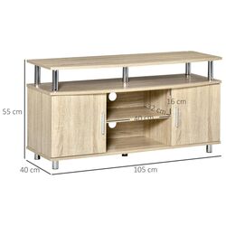 Tumba pentru TV Homcom 839-241AK 105x40x55 cm (Oak/Chrome) Thumb