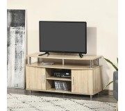 Tumba pentru TV Homcom 839-241AK 105x40x55 cm (Oak/Chrome)