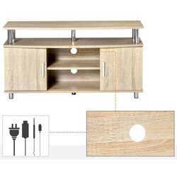 Tumba pentru TV Homcom 839-241AK 105x40x55 cm (Oak/Chrome) Thumb