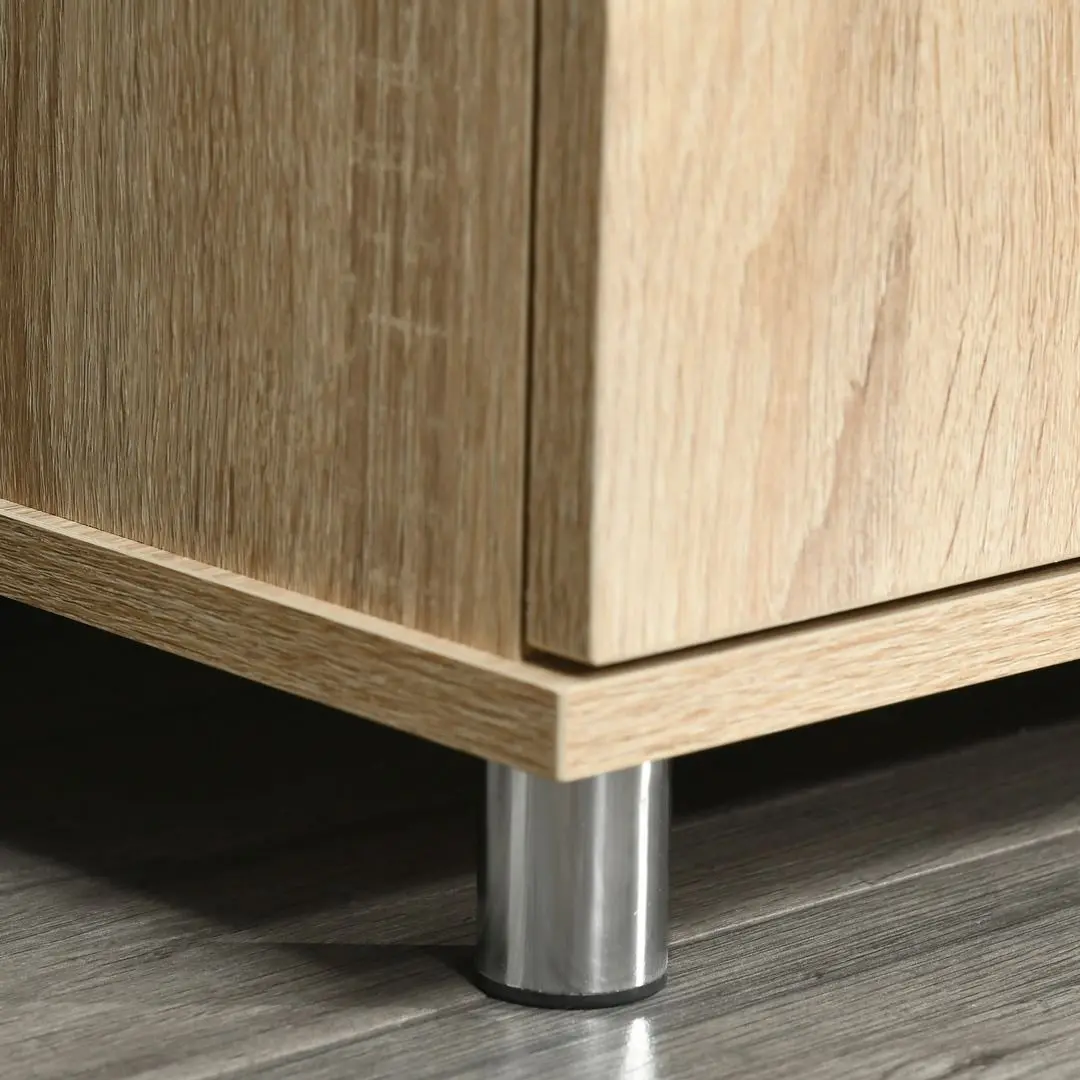 Tumba pentru TV Homcom 839-241AK 105x40x55 cm (Oak/Chrome)