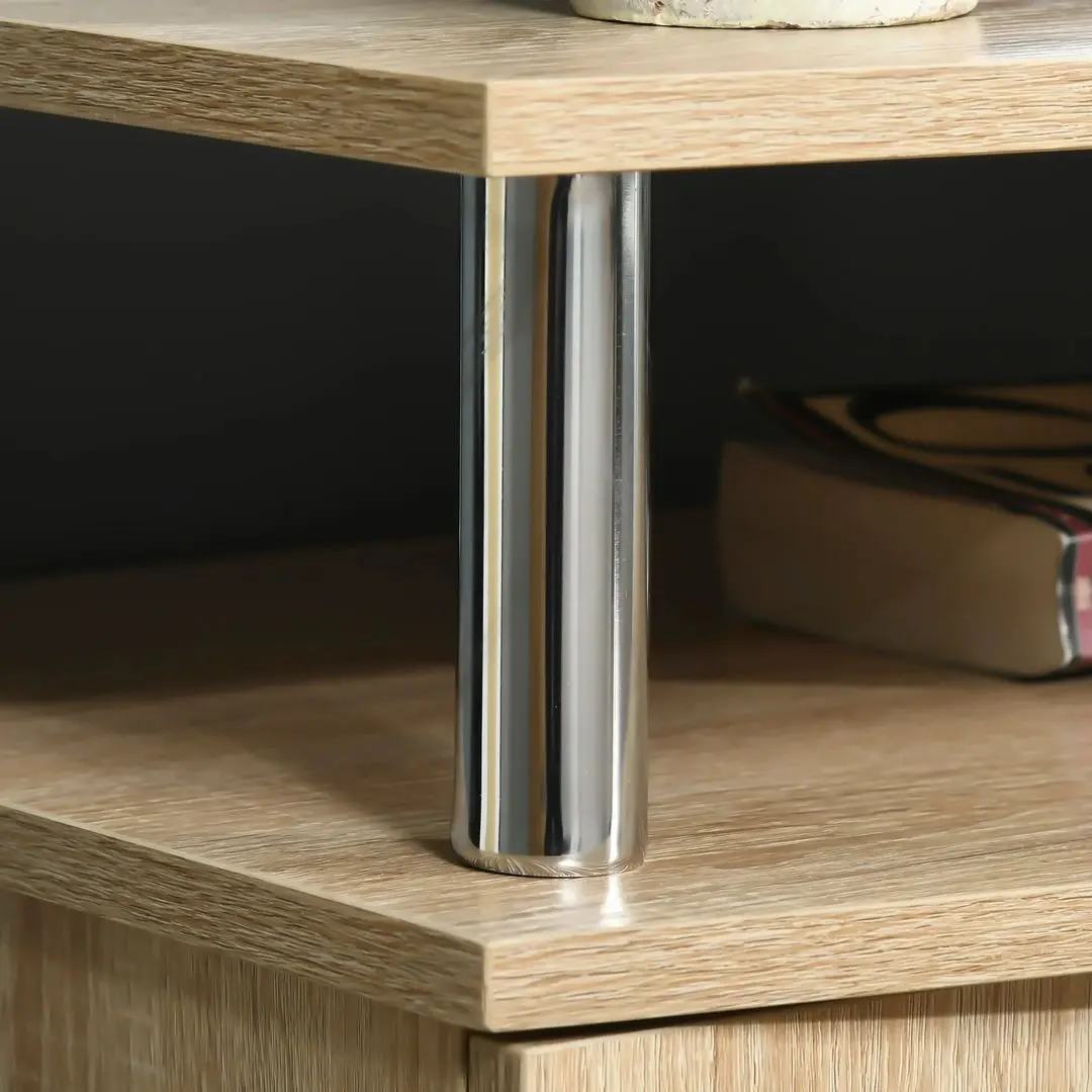 Tumba pentru TV Homcom 839-241AK 105x40x55 cm (Oak/Chrome)