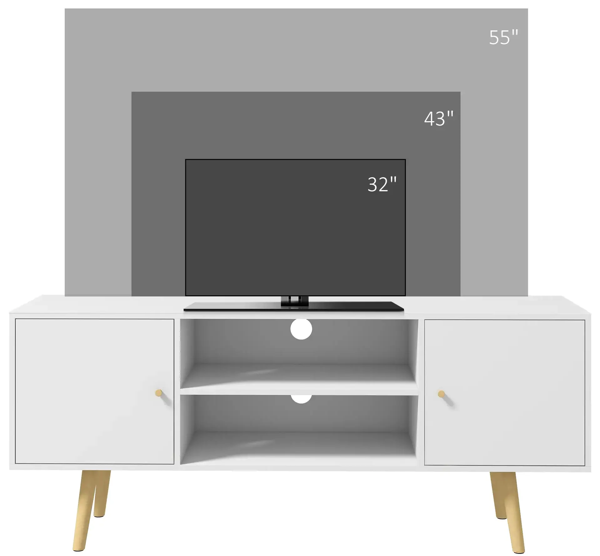 Тумба РТВ Homcom 839-281 (White) - 4