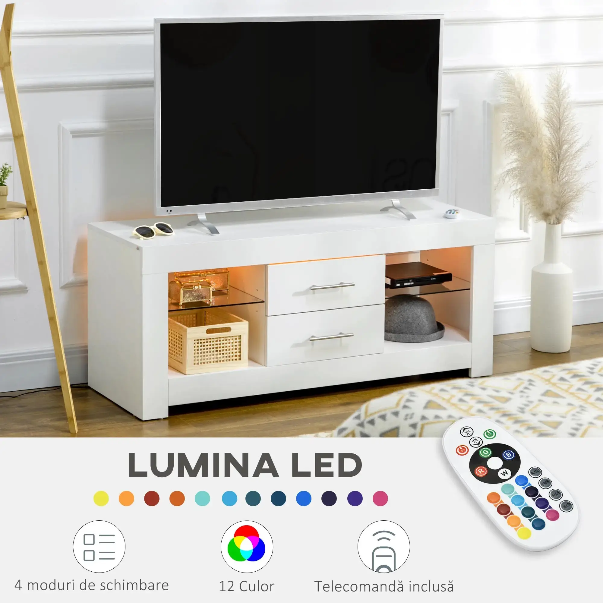 Tumba pentru TV Homcom 839-531V92WT (White) - 7