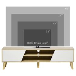 Тумба РТВ Homcom 839-660V00AK 150x30x42 cm (Natural Oak/White) Thumb