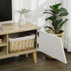 Тумба РТВ Homcom 839-660V00AK 150x30x42 cm (Natural Oak/White) Thumb