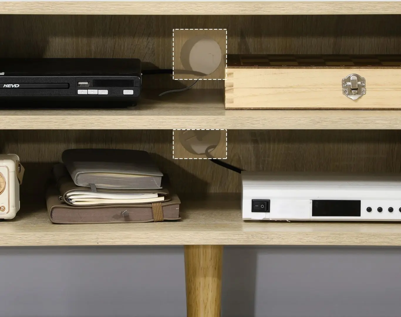 Тумба РТВ Homcom 839-660V00AK 150x30x42 cm (Natural Oak/White)