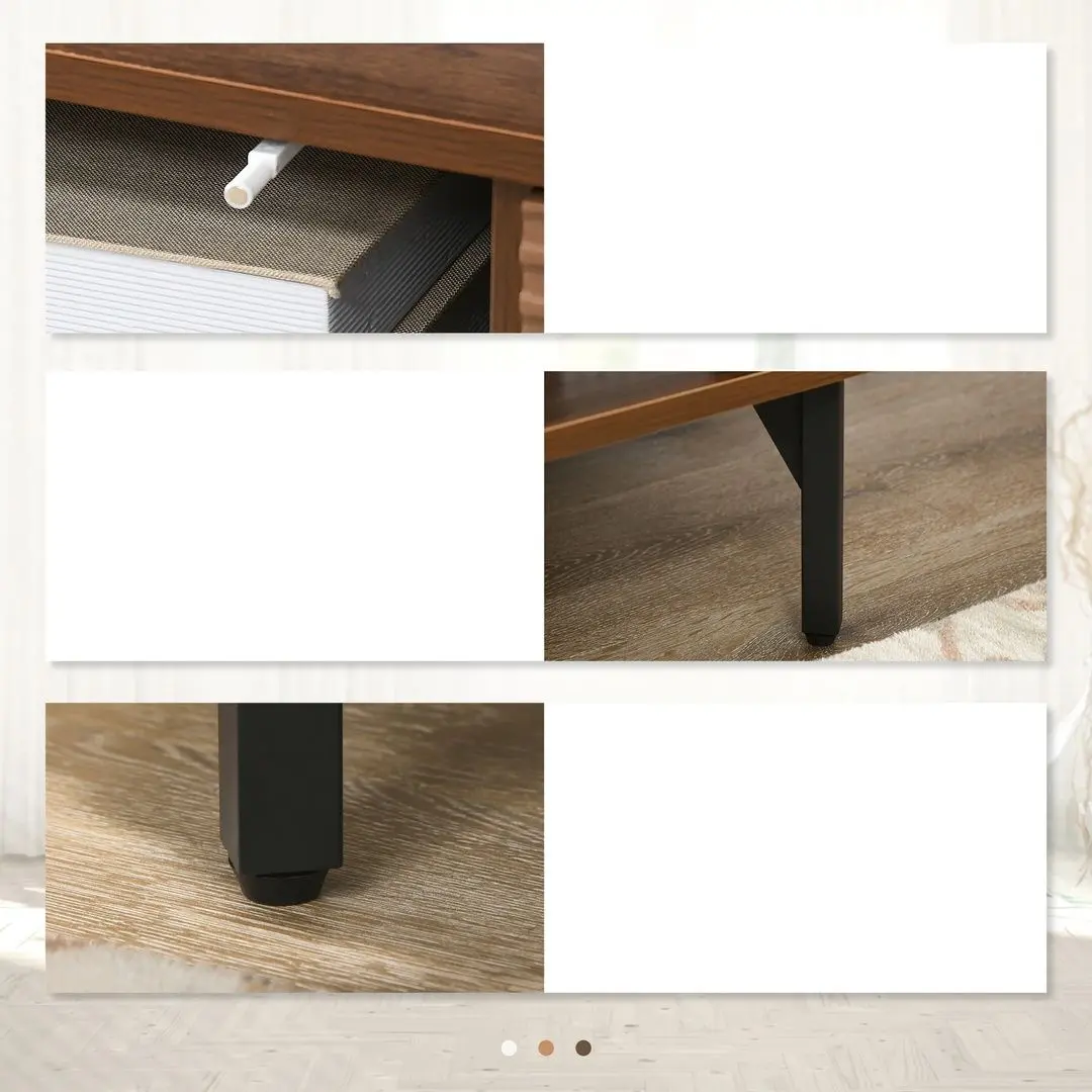 Тумба РТВ Homcom 839-665V80CF 150x56x40 cm (Brown/Black) - 3