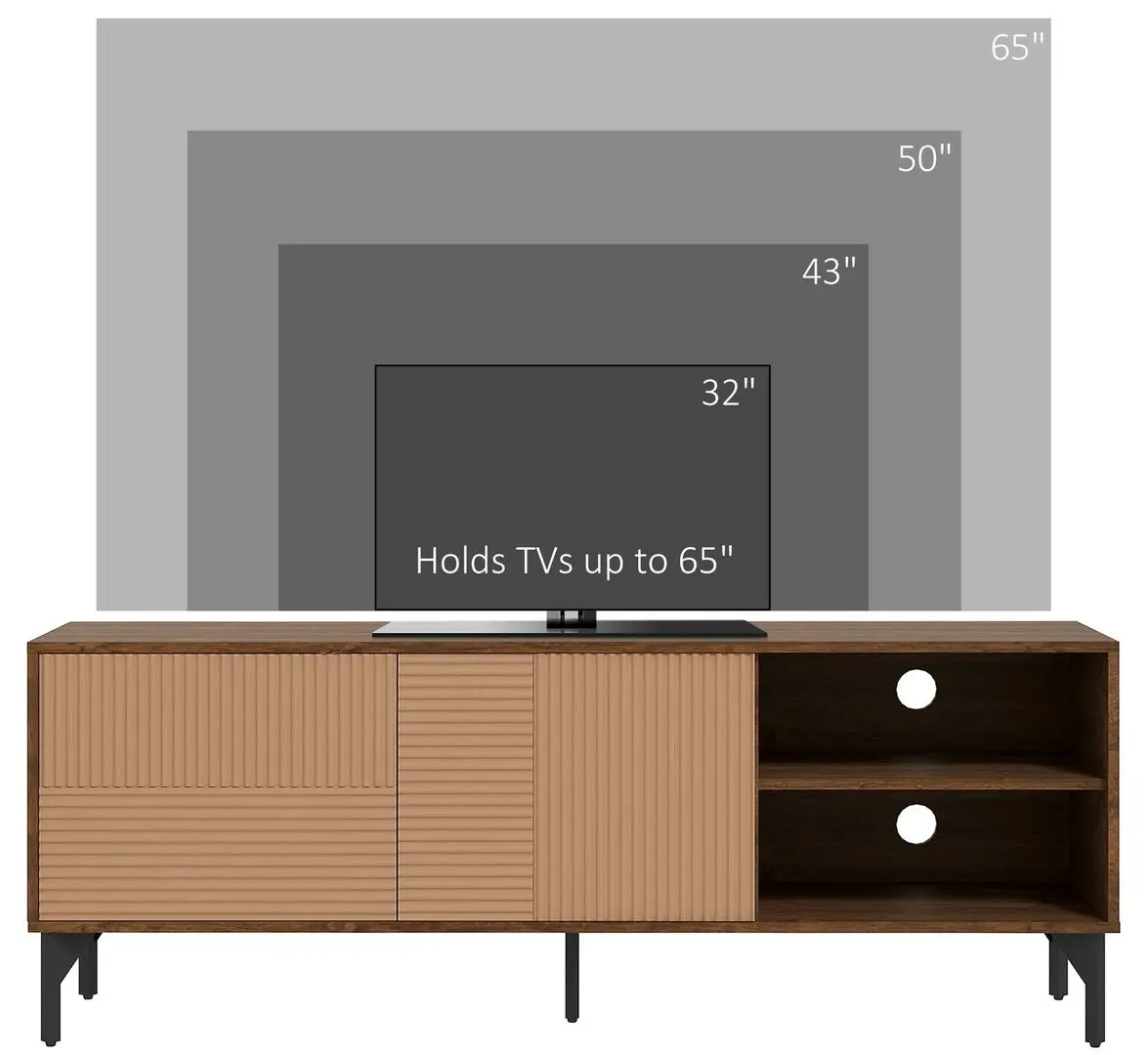 Тумба РТВ Homcom 839-665V80CF 150x56x40 cm (Brown/Black) - 4