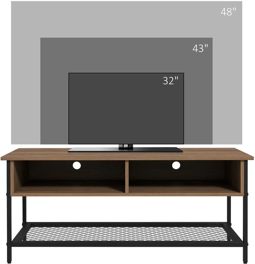 Tumba pentru TV Homcom 839-769V00BN 110x40x48 cm (Brown/Black) - 3
