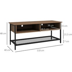 Tumba pentru TV Homcom 839-769V00BN 110x40x48 cm (Brown/Black) Thumb