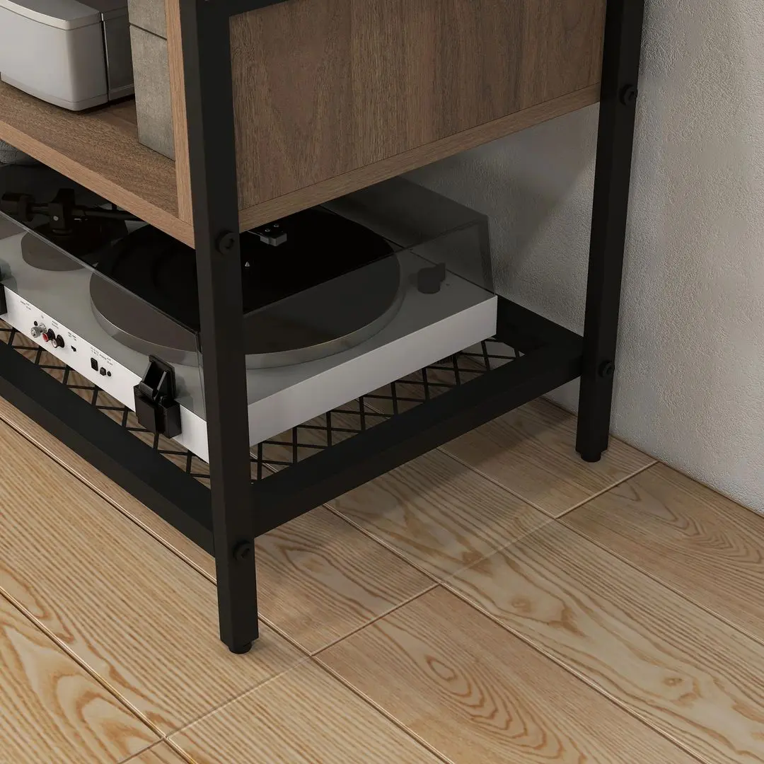 Tumba pentru TV Homcom 839-769V00BN 110x40x48 cm (Brown/Black) - 6