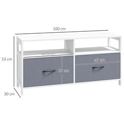 Тумба РТВ Homcom 839-776V80WT 100x53x30 cm (White/Grey) Thumb