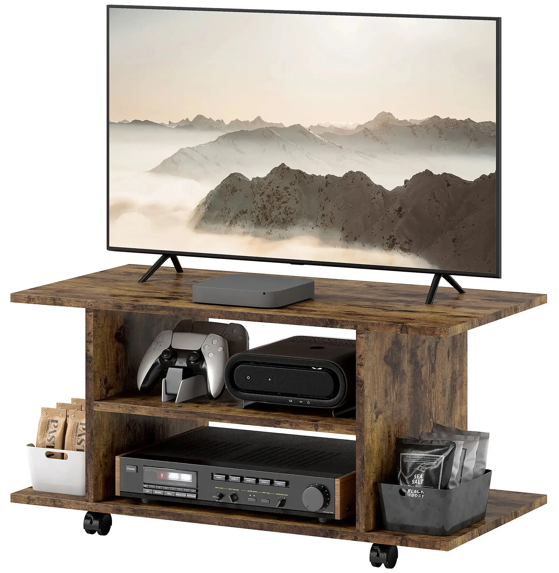 Тумба РТВ Homcom 83B-100V00RB (Rustic Brown) - 3