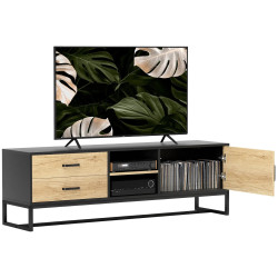 Tumba pentru TV Homcom 83B-140V00ND (Black/Natural) Thumb