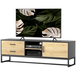 Tumba pentru TV Homcom 83B-140V00ND (Black/Natural) Thumb