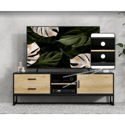 Tumba pentru TV Homcom 83B-140V00ND (Black/Natural) Thumb