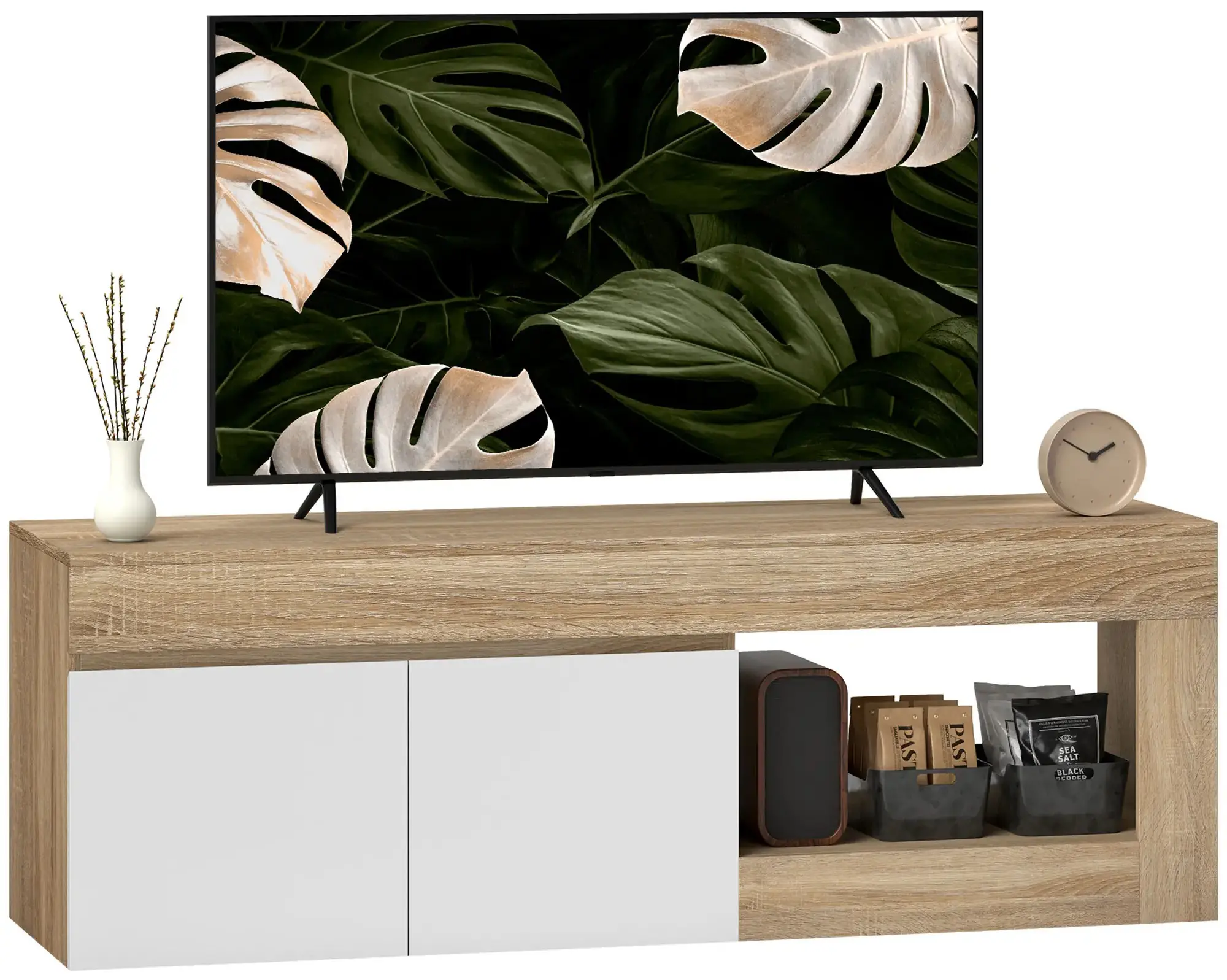 Тумба РТВ Homcom 83B-142V00ND (Natural/White) - 2