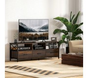 Tumba pentru TV Homcom 83B-180V00RB 147x40x50 cm (Rustic Brown/Black)