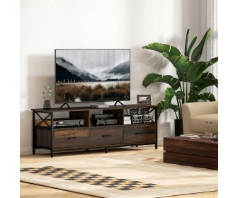 Тумба РТВ Homcom 83B-180V00RB 147x40x50 cm (Rustic Brown/Black)