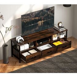 Тумба РТВ Homcom 83B-180V00RB 147x40x50 cm (Rustic Brown/Black) Thumb