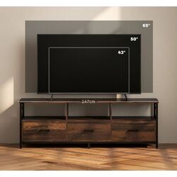 Тумба РТВ Homcom 83B-180V00RB 147x40x50 cm (Rustic Brown/Black) Thumb