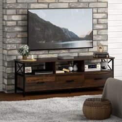Тумба РТВ Homcom 83B-180V00RB 147x40x50 cm (Rustic Brown/Black) Thumb