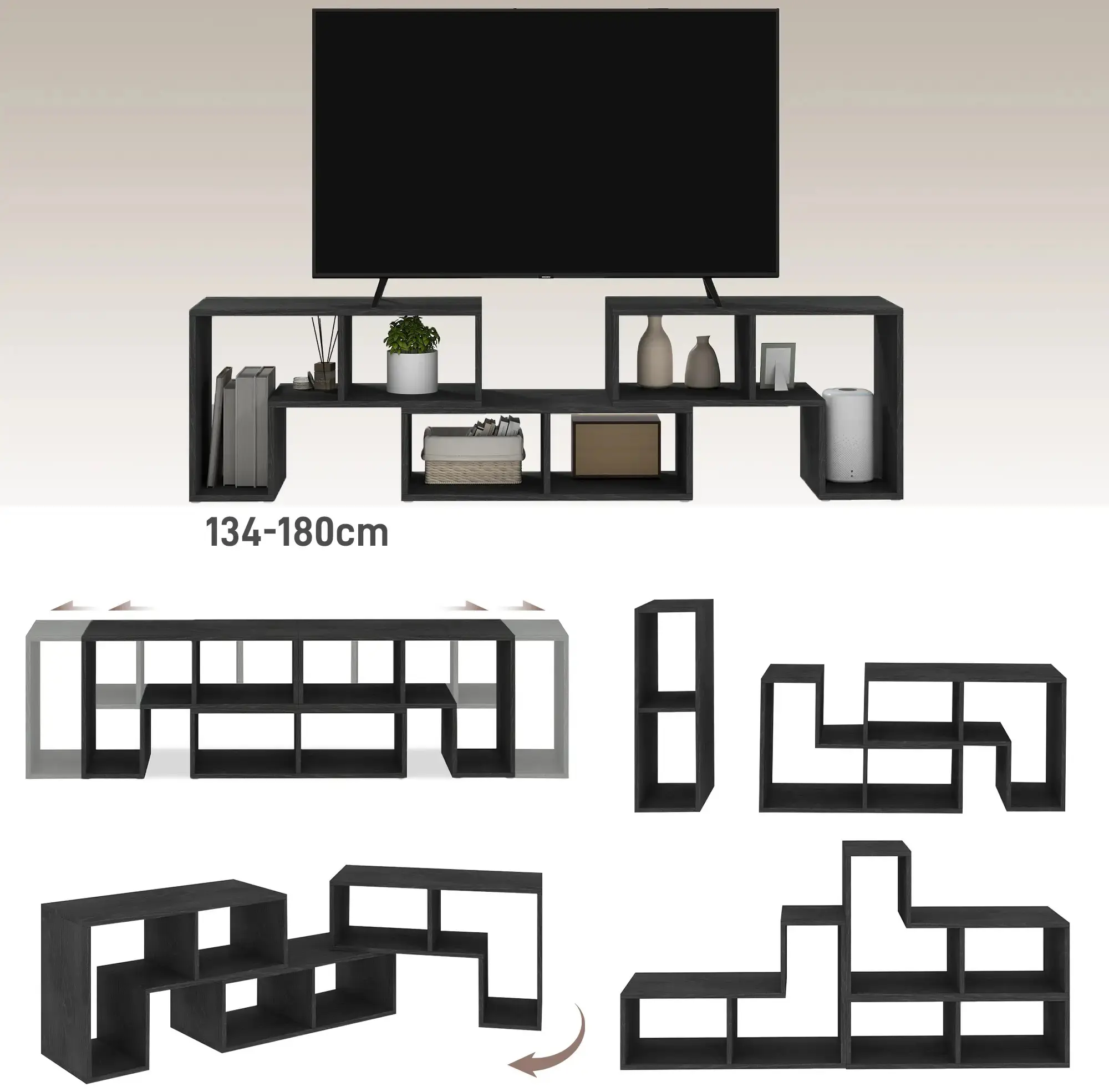 Тумба РТВ Homcom 83B-202V00BK (Black) - 5