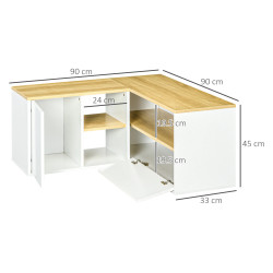 Тумба РТВ угловая Homcom 839-799V00WT (White/Oak) Thumb