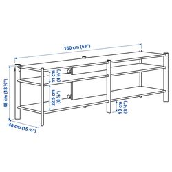 Tumba pentru TV combinata Ikea Jattesta 240x40x194 (Alb/Bambus Deschis) Thumb