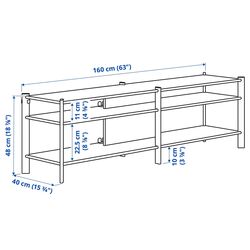 Tumba pentru TV combinata Ikea Jattesta 240x40x194 (Negru) Thumb