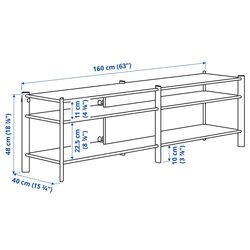 Tumba pentru TV combinata Ikea Jattesta 320x40x194 (Alb/Bambus Deschis) Thumb