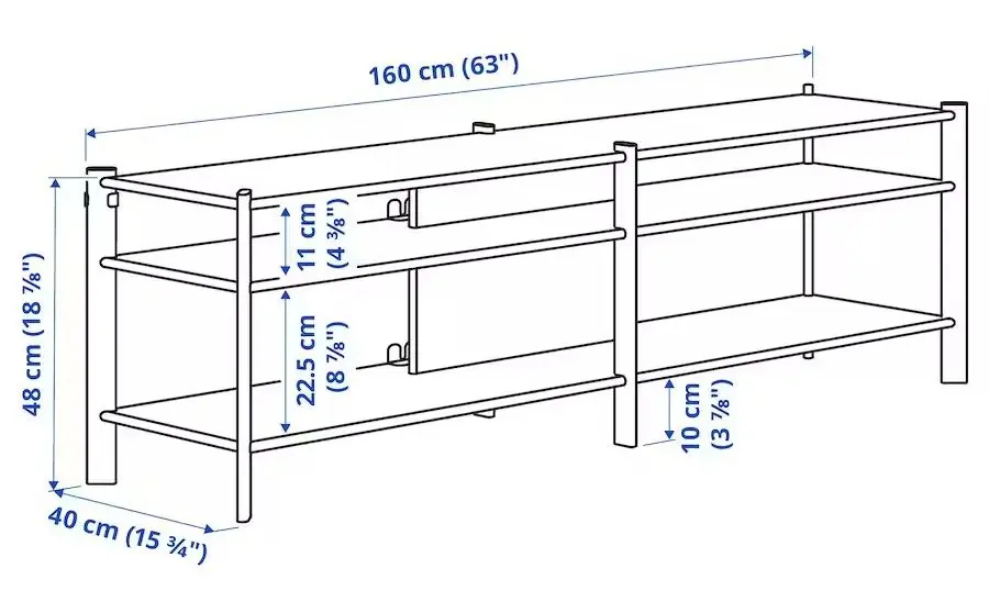 Tumba pentru TV combinata Ikea Jattesta 320x40x194 (Negru)