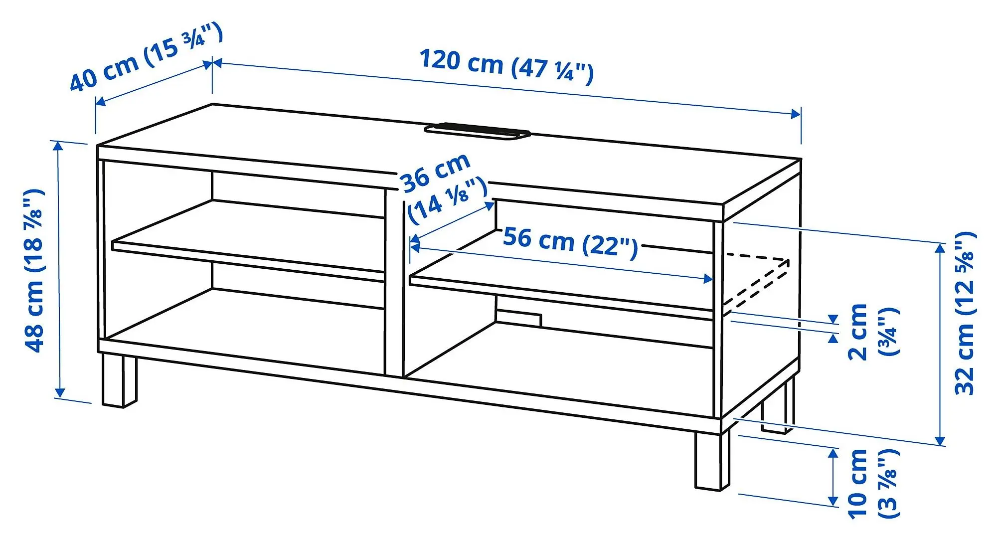 Tumba pentru TV Ikea Besta 120x40x48 (Gri Inchis)
