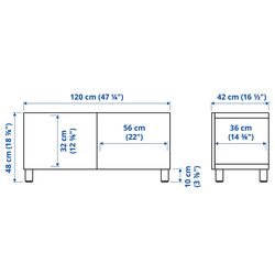 Тумба РТВ Ikea Besta/Lappviken/Stubbarp 120x42x48 (Темно-серый) Thumb
