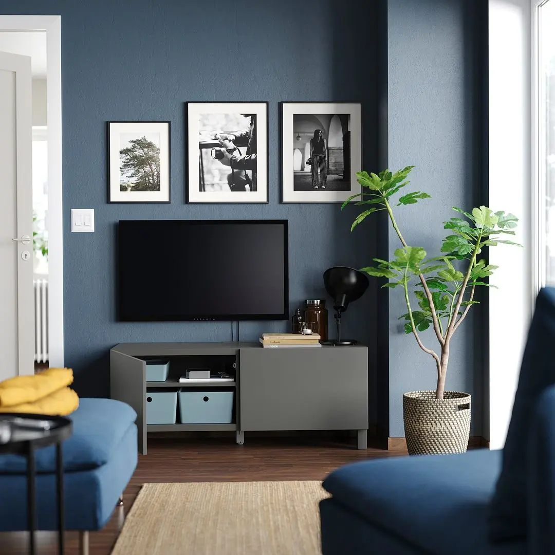 Тумба РТВ Ikea Besta/Lappviken/Stubbarp 120x42x48 (Темно-серый) - 5