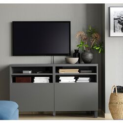 Tumba pentru TV Ikea Besta 120x42x74 (Gri Inchis/Lappviken/Stubbarp Gri Inchis)