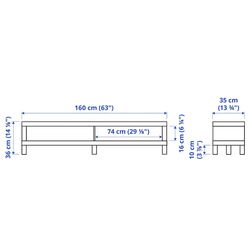 Tumba pentru TV Ikea Lack 160x35x36 (Negru Maro) Thumb