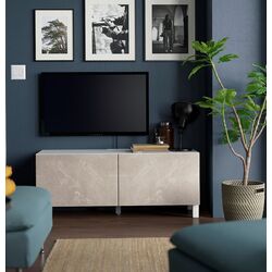 Tumba pentru TV Ikea Besta/Bergsviken/Stubbarp 120x42x48 (Alb/Bej) Thumb