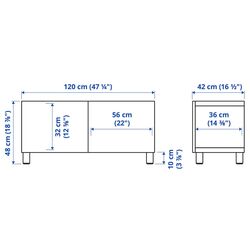 Tumba pentru TV Ikea Besta/Bergsviken/Stubbarp 120x42x48 (Alb/Bej) Thumb