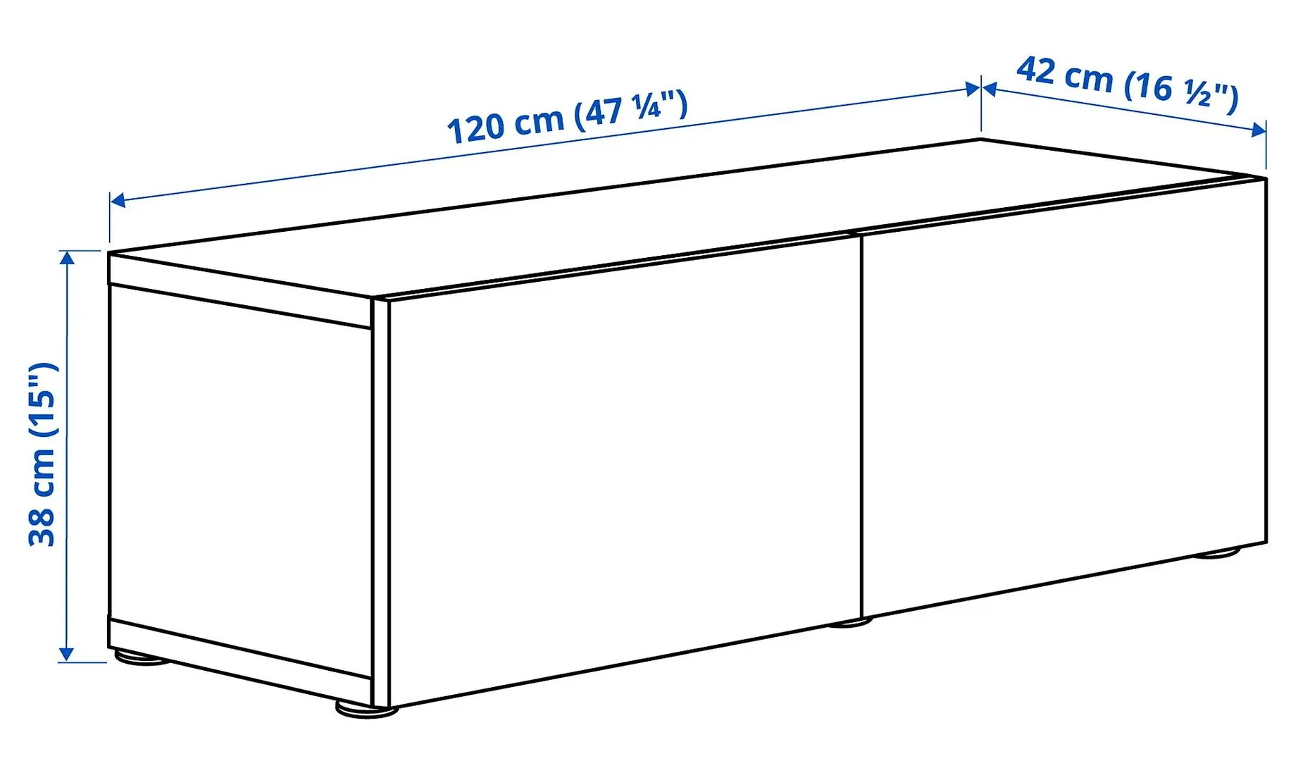Tumba pentru TV Ikea Besta usi 120x42x38 (Alb/Lappviken Gri Deschis/Bej)