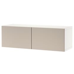 Tumba pentru TV Ikea Besta usi 120x42x38 (Alb/Lappviken Gri Deschis/Bej) Thumb