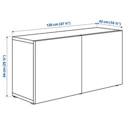 Tumba pentru TV Ikea Besta usi 120x42x64 (Alb Kallviken/Gri Aspect Beton) Thumb