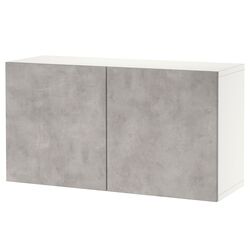 Tumba pentru TV Ikea Besta usi 120x42x64 (Alb Kallviken/Gri Aspect Beton) Thumb
