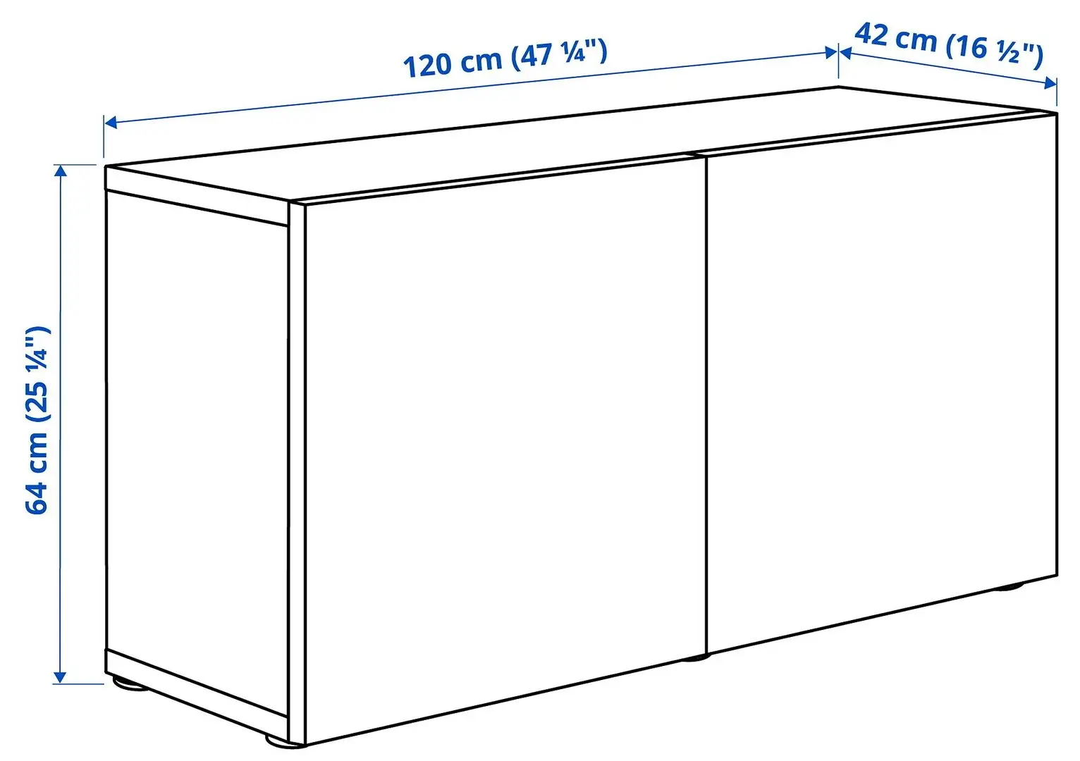 Tumba pentru TV Ikea Besta usi 120x42x64 (Alb/Smeviken Alb) - 4