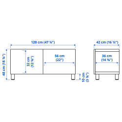 Tumba pentru TV Ikea Besta/Forvaltare 120x42x48 (Alb) Thumb