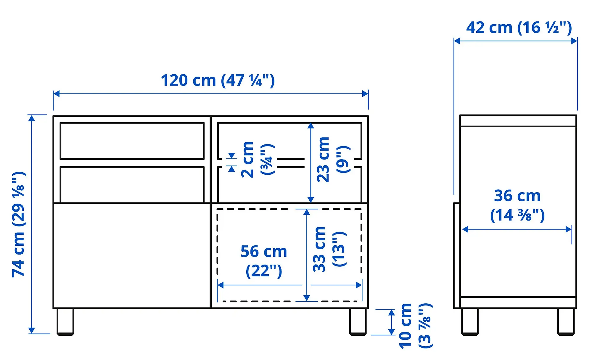 Tumba pentru TV Ikea Besta/Forvaltare 120x42x74 (Alb)